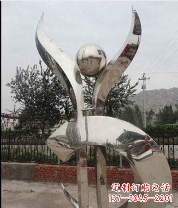 不锈钢萌芽学校雕塑