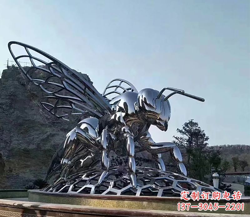 不锈钢蜜蜂雕塑