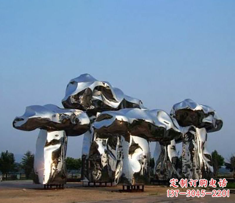 不锈钢蘑菇广场雕塑
