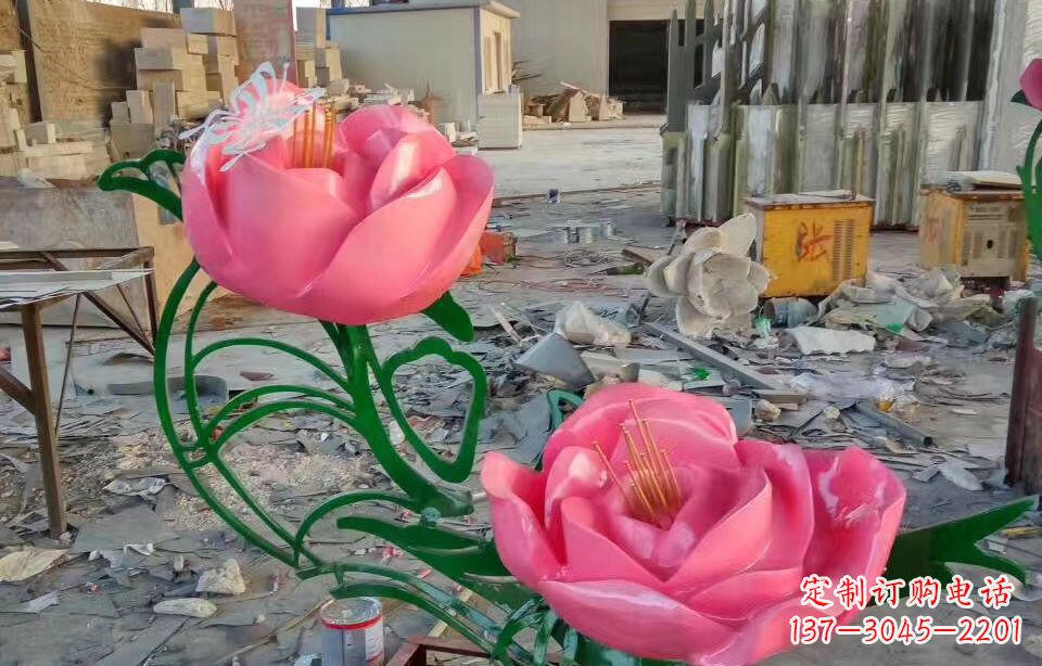 牡丹花雕塑 - 不锈钢/牡丹花/园林景观 牡丹花雕塑 - 不锈钢/牡丹花/园林景观