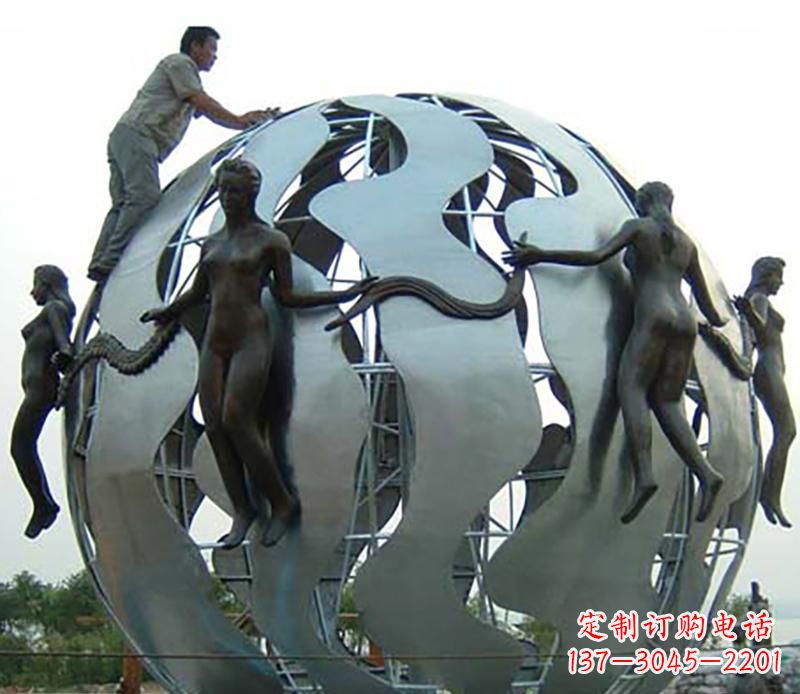 不锈钢欧式景观球雕塑