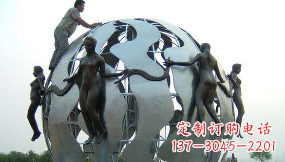 不锈钢欧式景观球雕塑 (2)