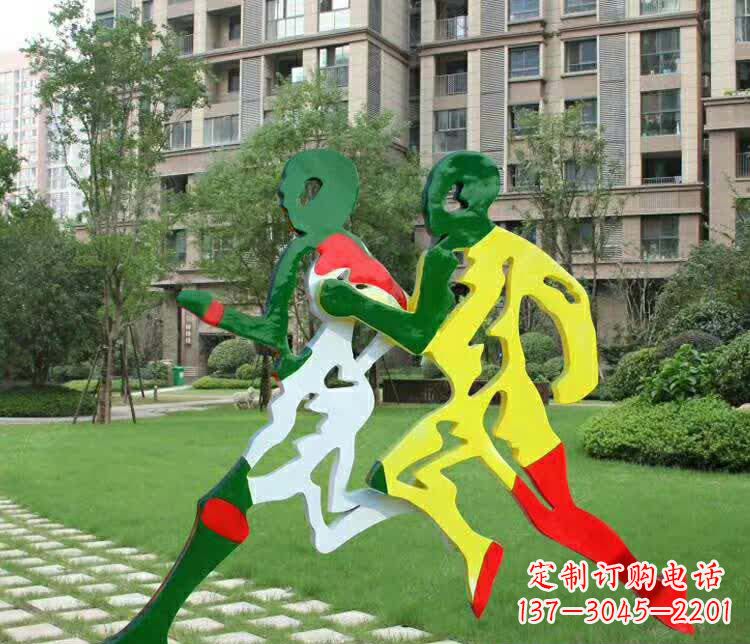 不锈钢跑步剪影人物雕塑