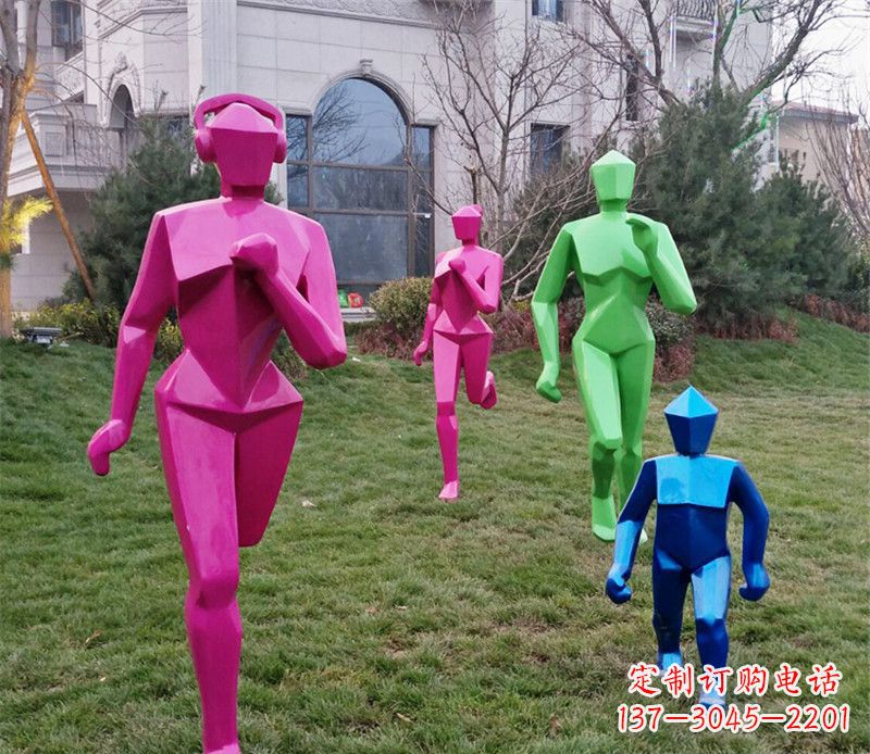 不锈钢跑步人物雕塑 (2)