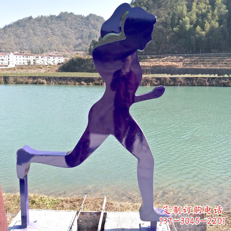 不锈钢跑步人物剪影雕塑