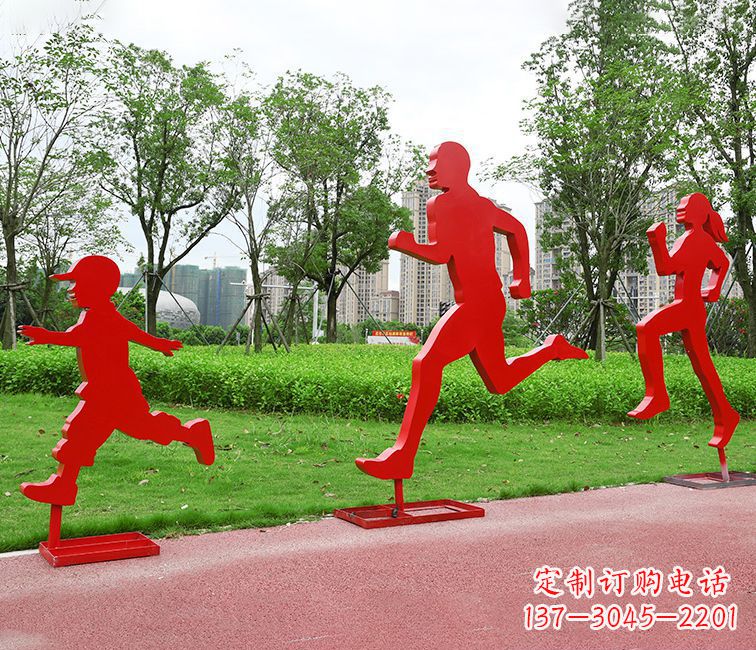不锈钢跑步运动人物雕塑112