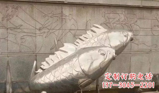 不锈钢喷泉鱼雕塑