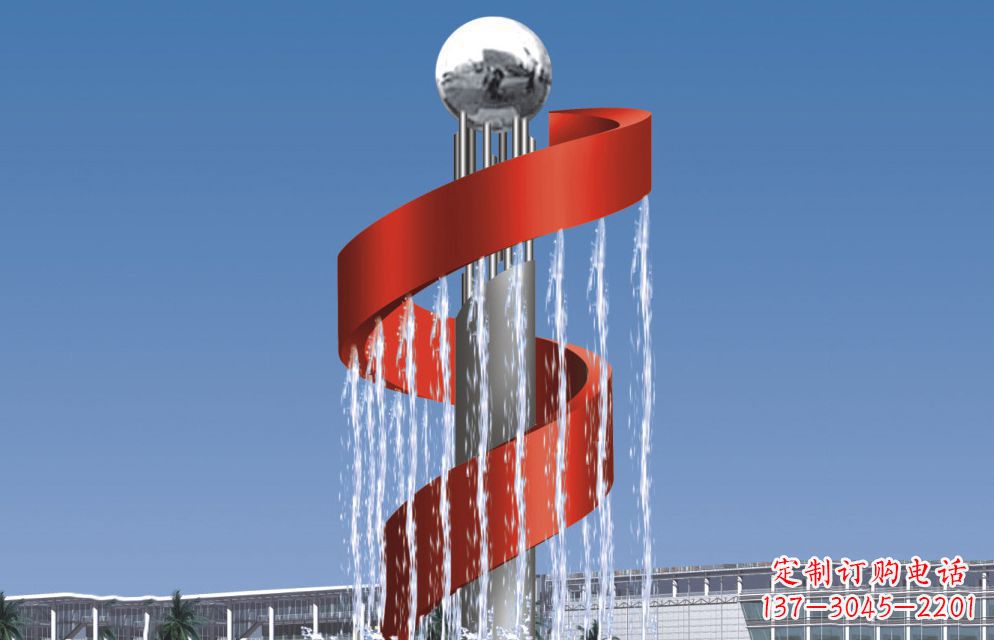 不锈钢喷水景观雕塑