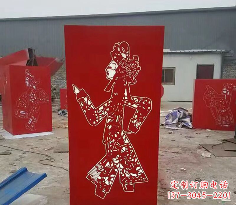 不锈钢皮影剪纸雕塑