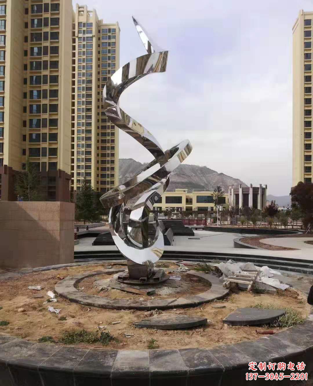不锈钢飘带雕塑广场景观雕塑户外摆件公园景观雕塑