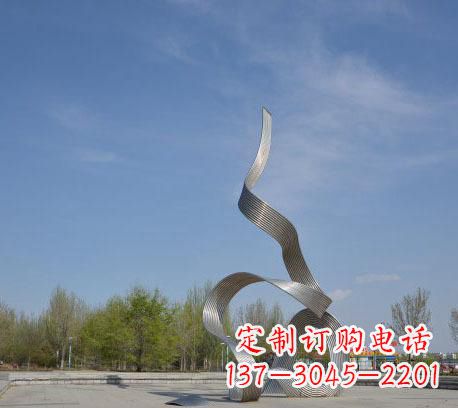 不锈钢飘扬丝带雕塑