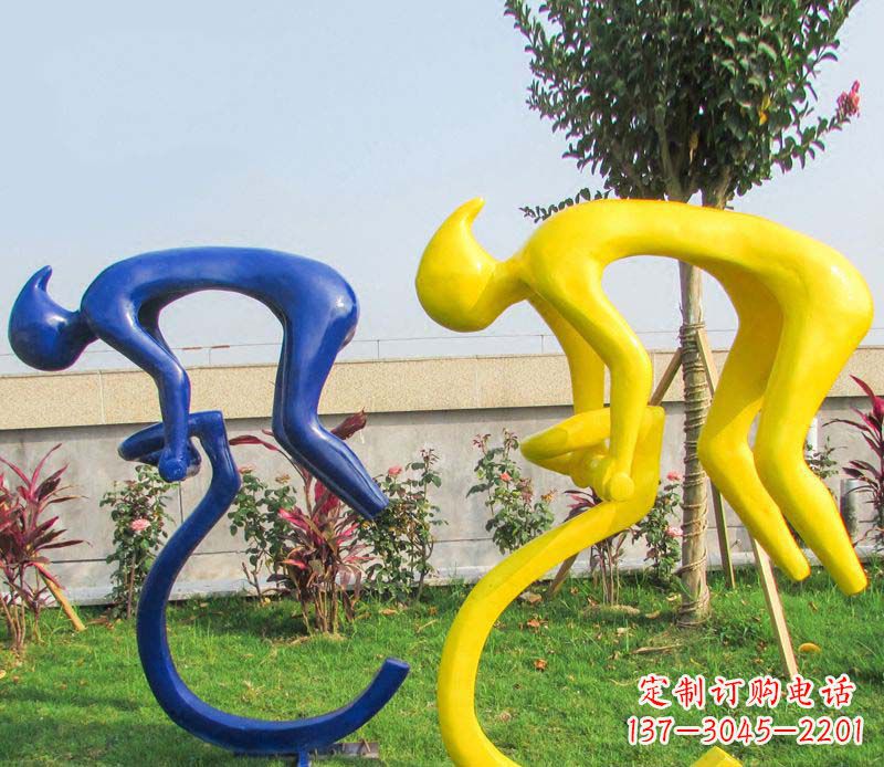不锈钢骑自行车广场景观雕塑——给城市带来活力 不锈钢骑自行车广场景观雕塑——给城市带来活力