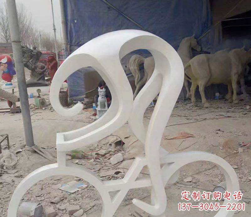 不锈钢/自行车/公园/景观-不锈钢骑自行车公园景观雕塑 不锈钢/自行车/公园/景观-不锈钢骑自行车公园景观雕塑