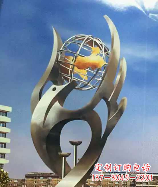 不锈钢企业标志雕塑1