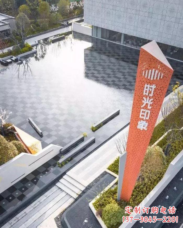 不锈钢企业精神堡垒雕塑