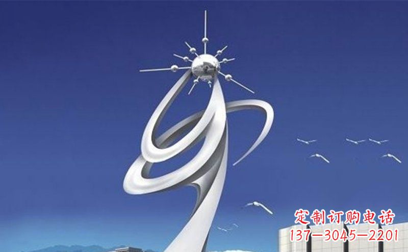 不锈钢企业升腾抽象雕塑