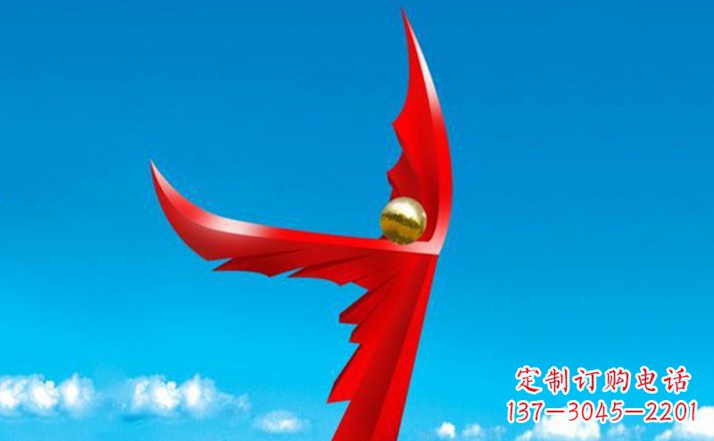 不锈钢企业展翅抽象雕塑