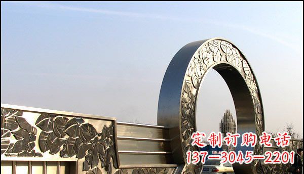 不锈钢企业圆形大门雕塑