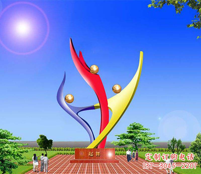不锈钢起舞公园雕塑