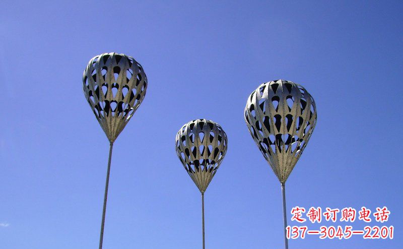不锈钢气球降落伞雕塑