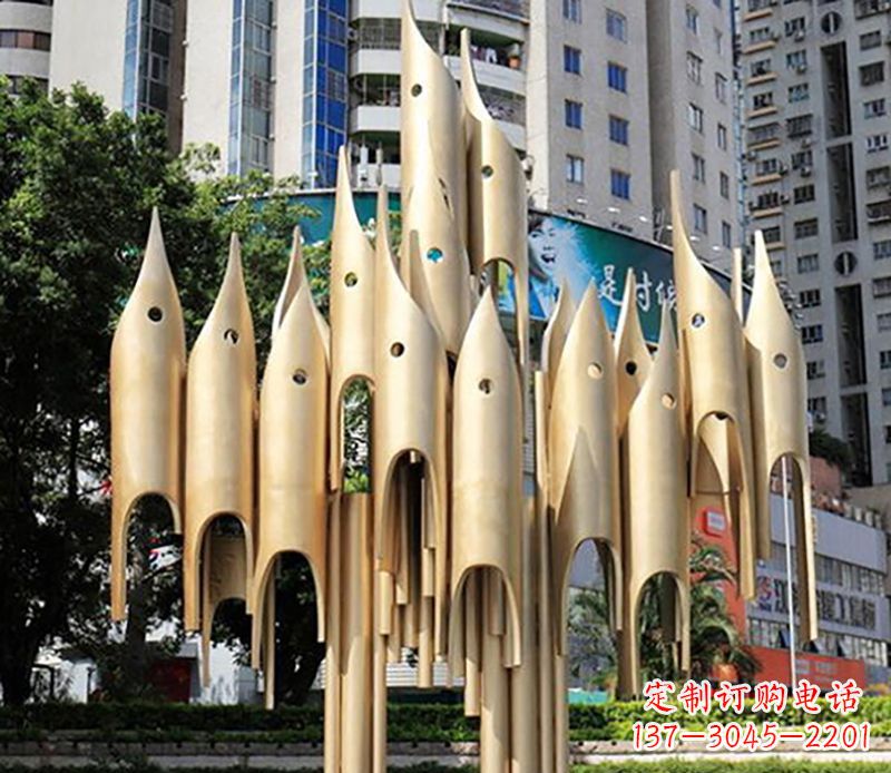 不锈钢铅笔头 雕塑