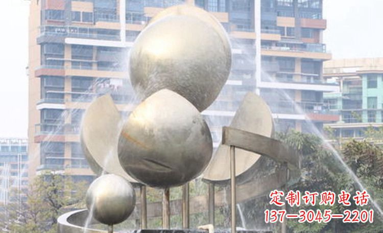 不锈钢球水中景观摆件