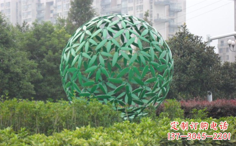 不锈钢球形抽象雕塑 (2)