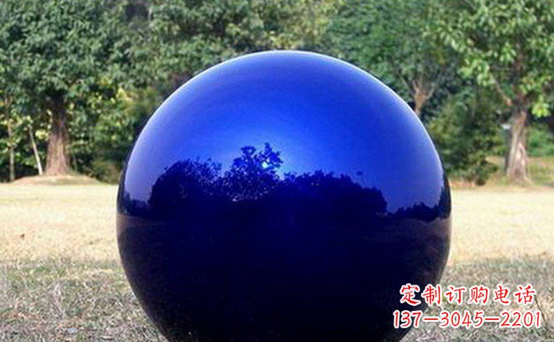 不锈钢球形公园雕塑 (3)