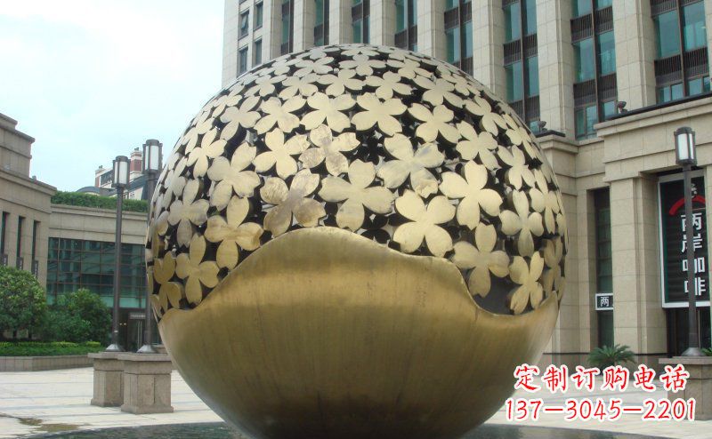 不锈钢球形广场雕塑