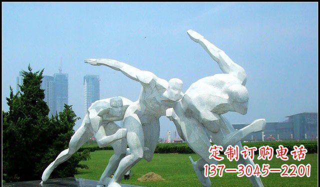 不锈钢人物滑冰雕塑