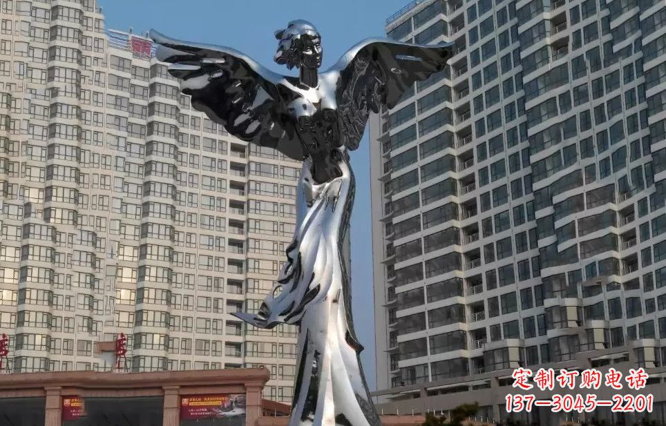 不锈钢天使雕塑传递着美丽与希望 不锈钢天使雕塑传递着美丽与希望