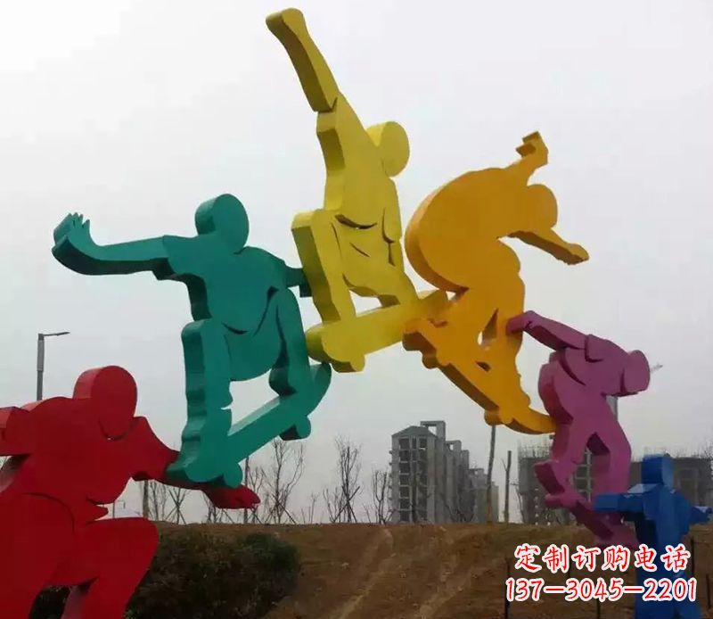 不锈钢人物运动雕塑