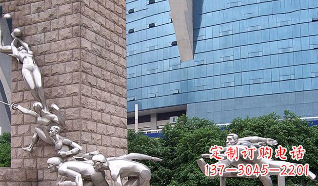 不锈钢人物运动雕塑 (3)