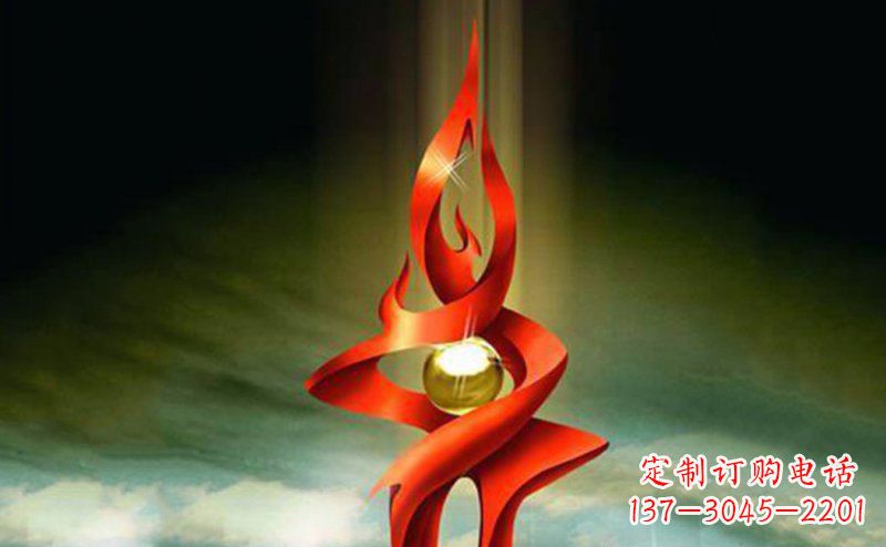 不锈钢日月生辉企业抽象雕塑