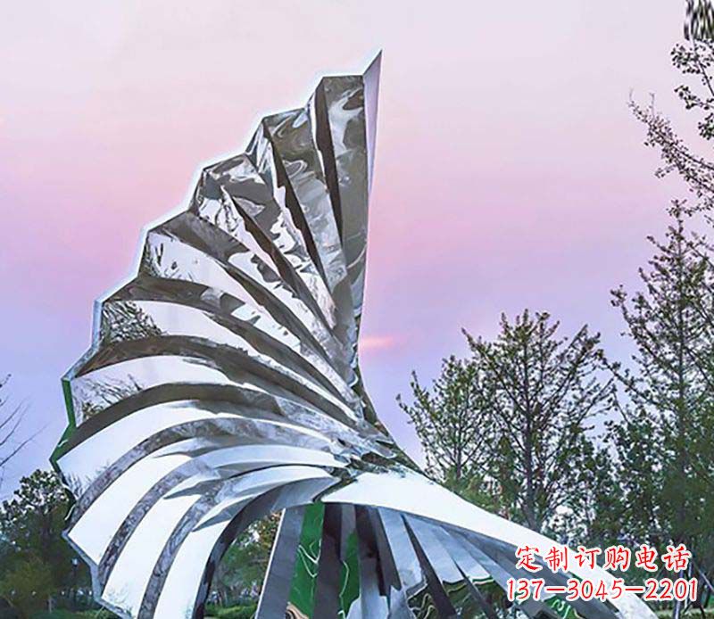 不锈钢扇形折花广场景观