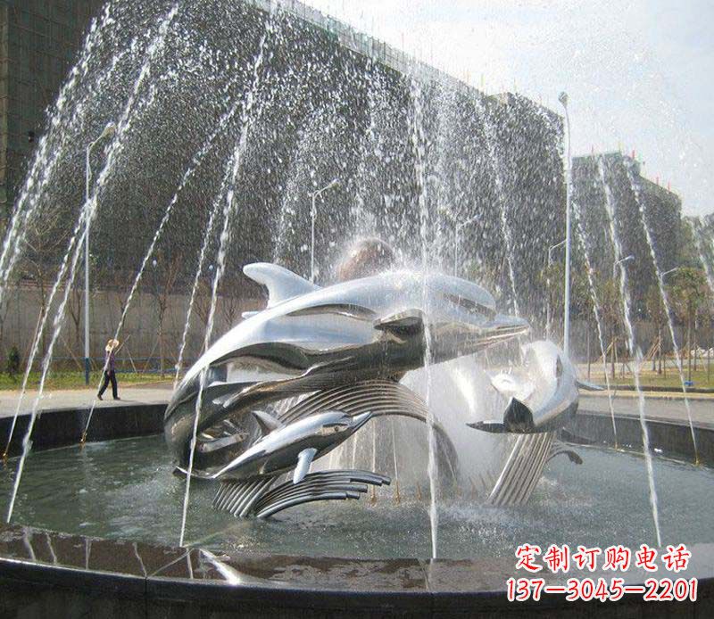 不锈钢商场大型景观鱼喷泉