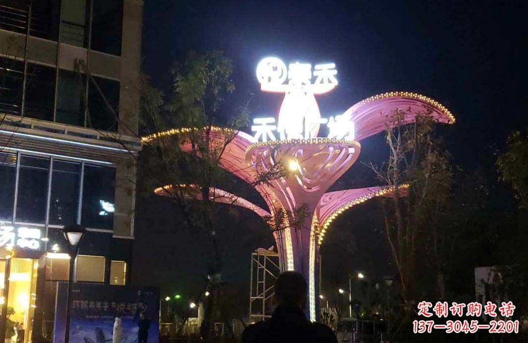 不锈钢商场门口灯饰雕塑