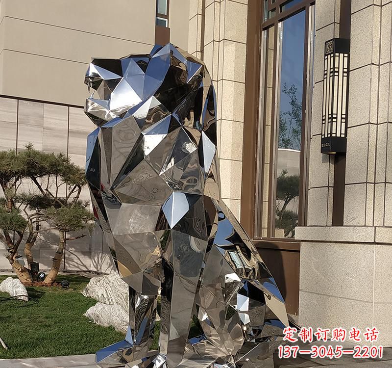不锈钢商场狮子雕塑