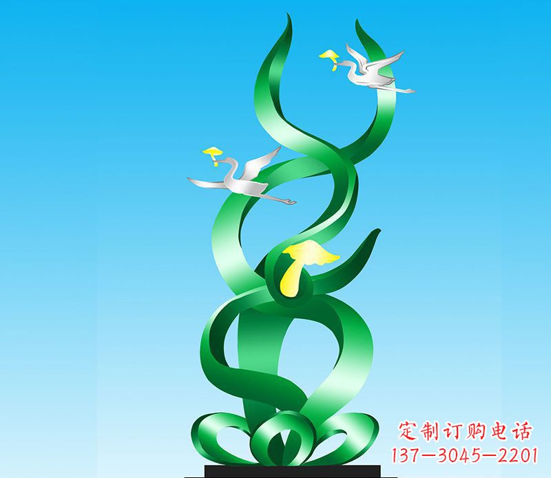 不锈钢生态之城景观雕塑
