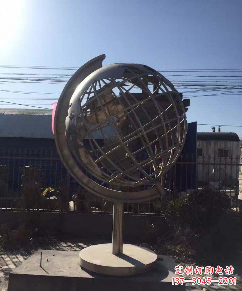 地球仪雕塑 - 不锈钢/室内/景观/地球仪 地球仪雕塑 - 不锈钢/室内/景观/地球仪