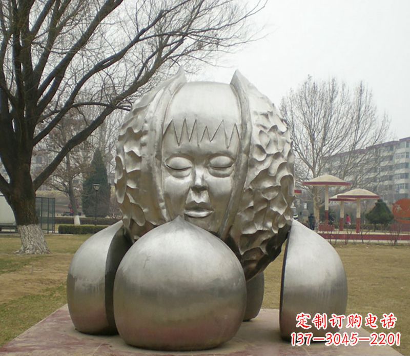 不锈钢收获未来公园景观雕塑