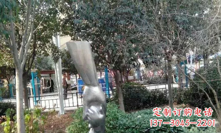 不锈钢手牵手景观雕塑