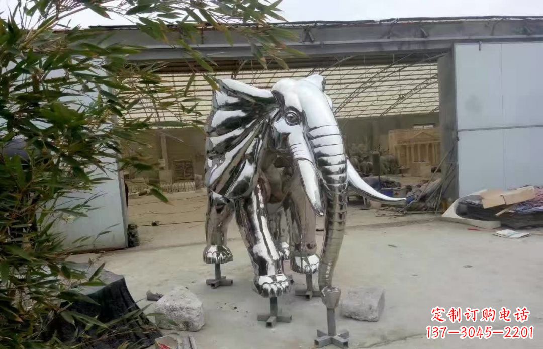 不锈钢售楼部装饰动物大象
