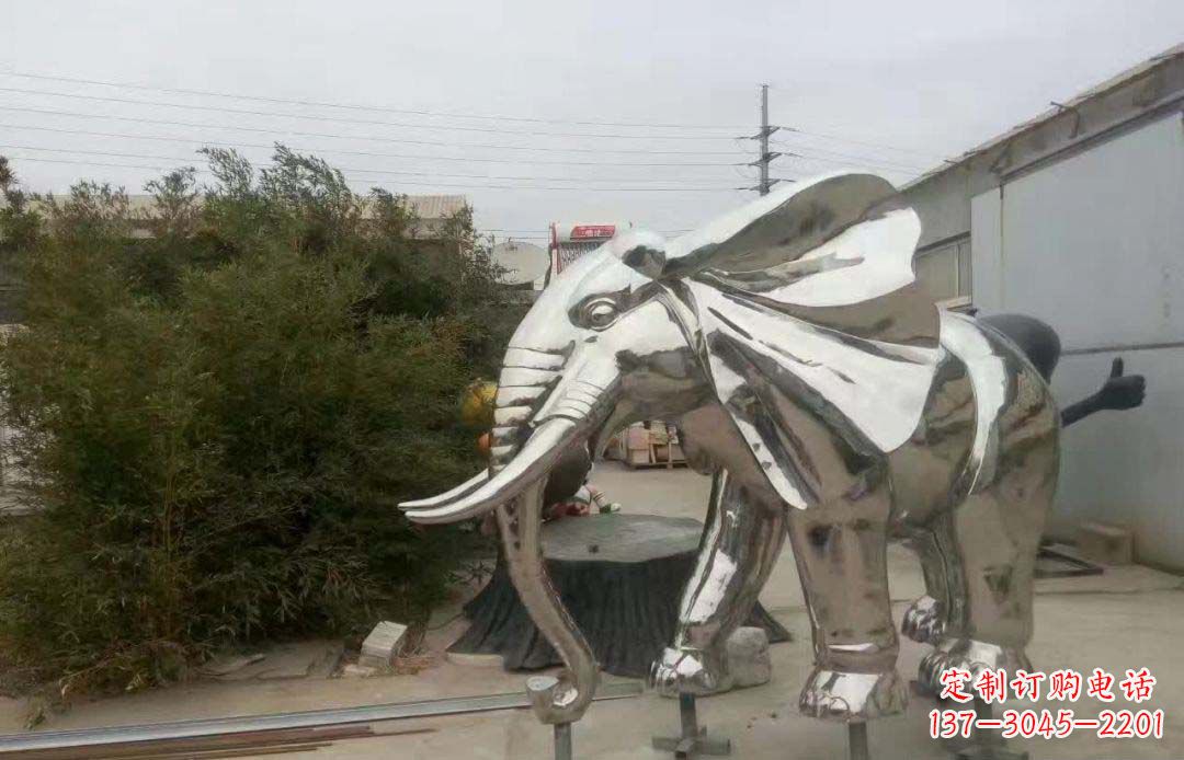 不锈钢售楼部装饰动物大象雕塑