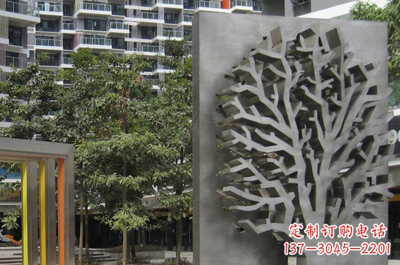 不锈钢树创意景观浮雕塑