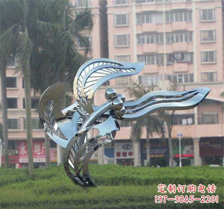 不锈钢树叶雕塑