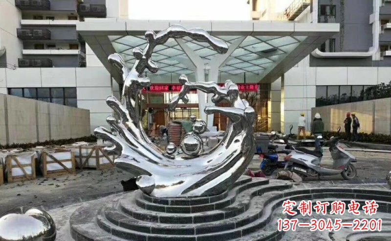 不锈钢水花公园景观雕塑