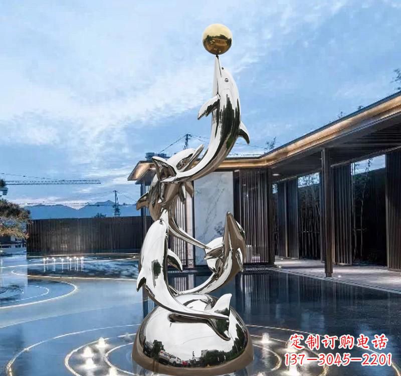水景雕塑 - 不锈钢/水景/海豚 水景雕塑 - 不锈钢/水景/海豚