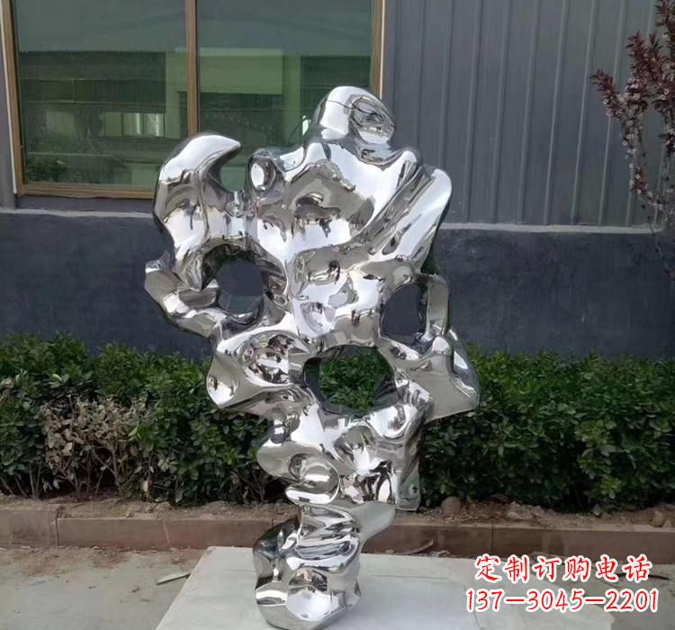 不锈钢水景太湖石雕塑