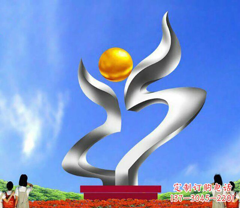 不锈钢硕果绽放广场抽象雕塑